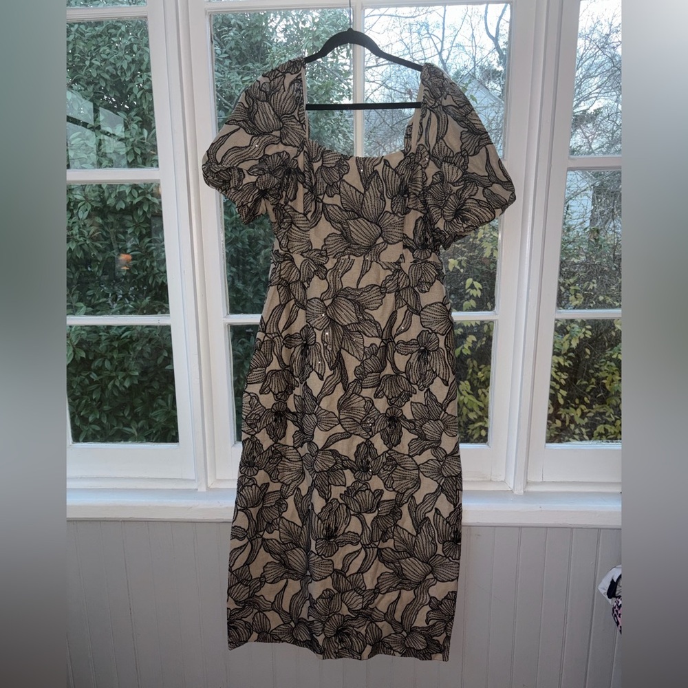 Lilly Pulitzer Black and Cream Floral Maxi Dress